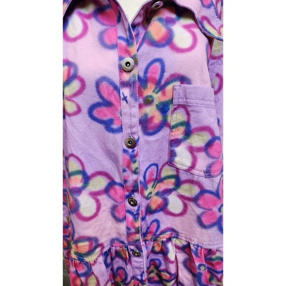 Collusion Floral Twill Button Down Smock Dress Plus Size 18 Flower Child Boho - Picture 2 of 9